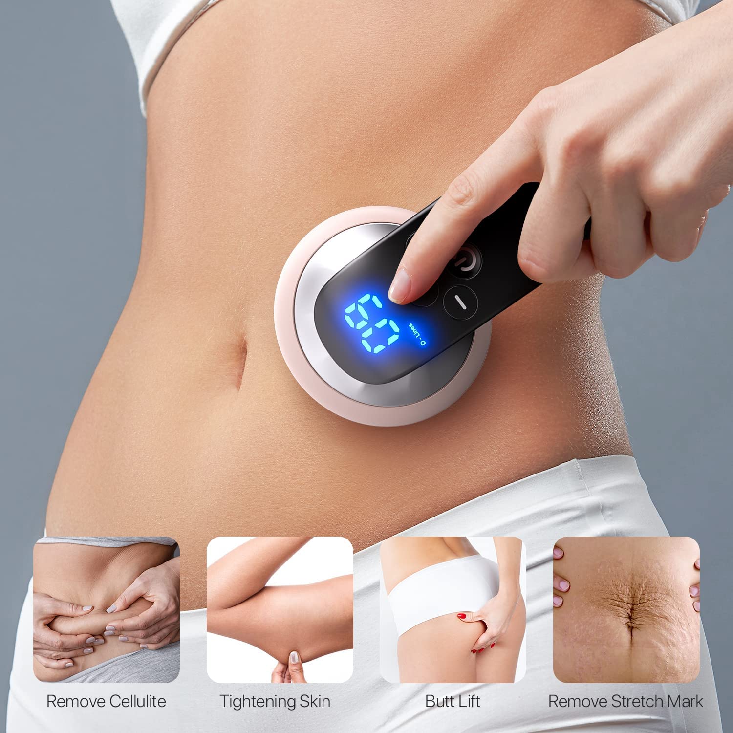 Body Sculpting Machine Cellulite Massager with 6 Skin Friendly Washable  Pads, Body Massager for Belly Legs Butt Arms